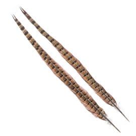1 PAIR RINGNECK TAIL FEATHERS Wapsi NATURAL COCK Fly Tying Rivers and Glen Trading Co