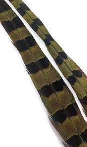 1 PAIR RINGNECK TAIL FEATHERS Wapsi OLIVE Fly Tying Rivers and Glen Trading Co