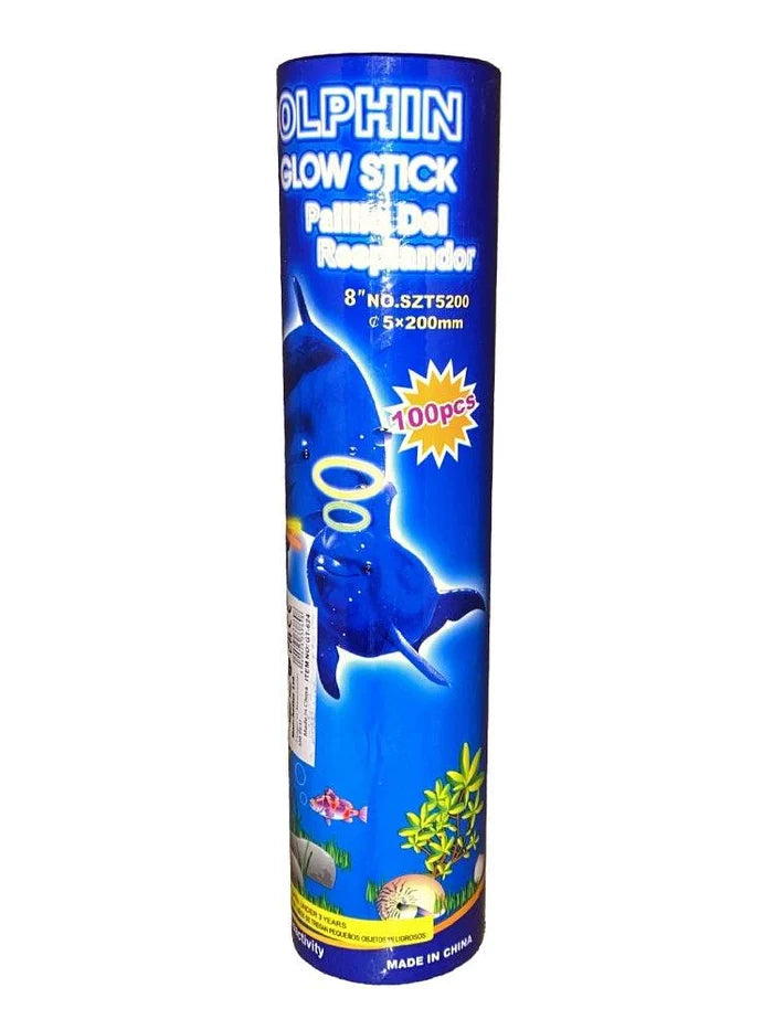 100 Pcs Glow Sticks 8'' (5*200 mm) - thefancydress.co.uk
