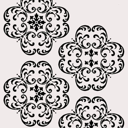#1010R Hampton Medallion Repeat Stencil