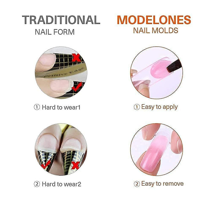 120Pcs Extension Gel Dual Forms Full Cover Nail Form MODELONES #