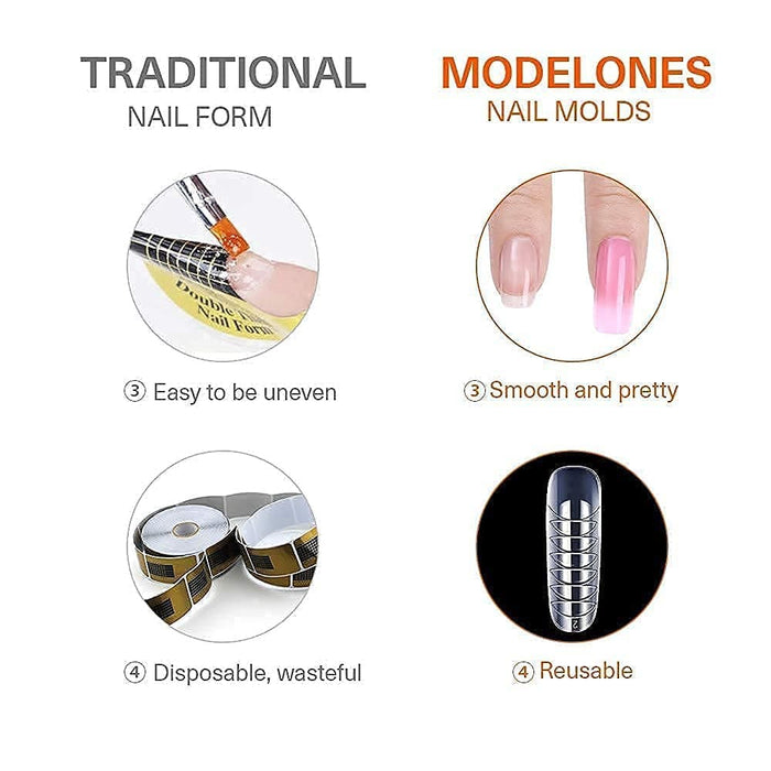 120Pcs Extension Gel Dual Forms Full Cover Nail Form MODELONES #