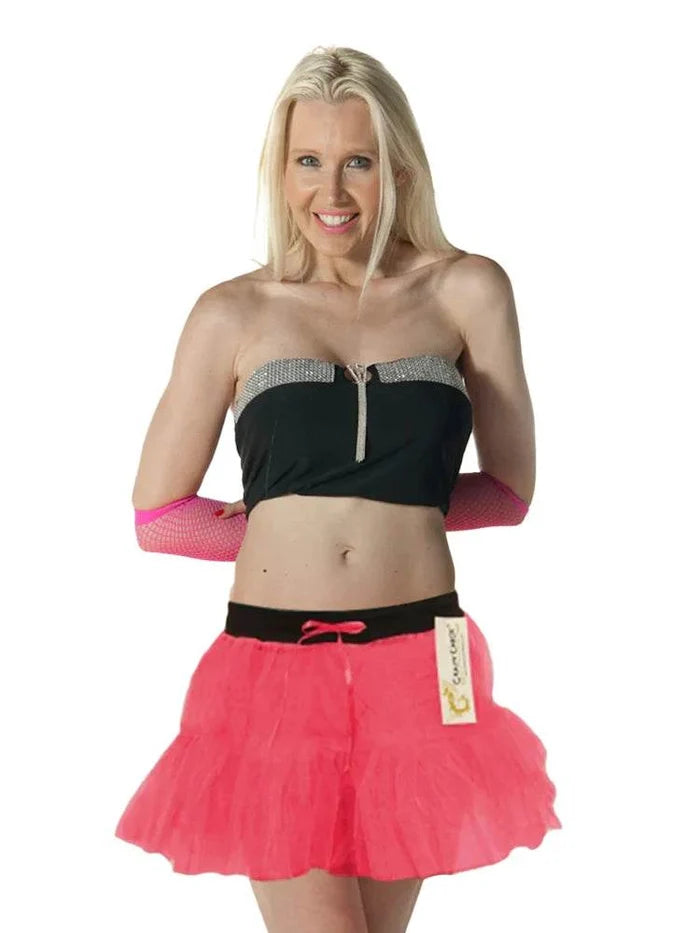 1980s Ladies 2 Layers Neon Tutu Skirts - thefancydress.co.uk