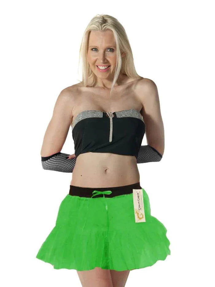 1980s Ladies 2 Layers Neon Tutu Skirts - thefancydress.co.uk