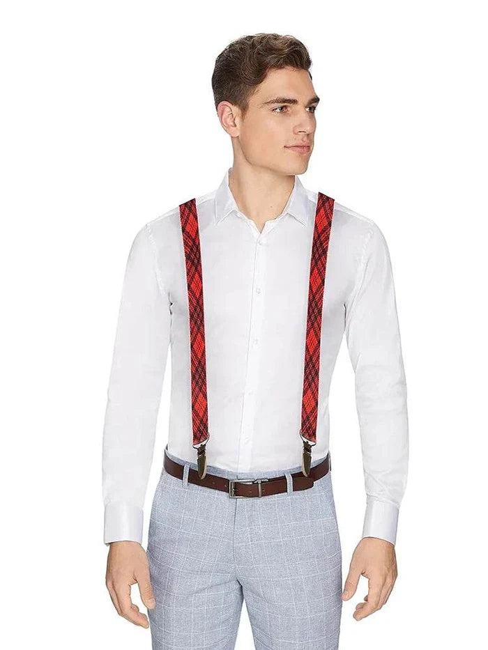 3 Pcs Men's Wear Tartan Set (Hat, Bow Tie, Braces) - thefancydress.co.uk