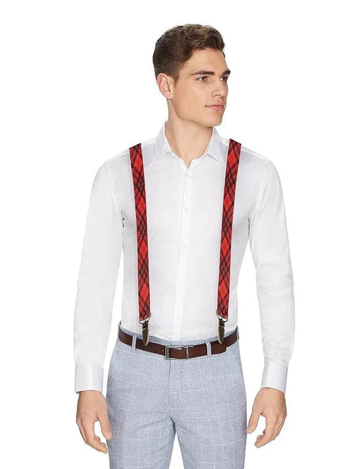 3 Pcs Men's Wear Tartan Set (Hat, Bow Tie, Braces) - thefancydress.co.uk