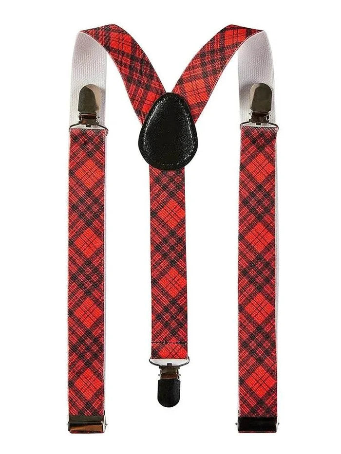 3 Pcs Men's Wear Tartan Set (Hat, Bow Tie, Braces) - thefancydress.co.uk