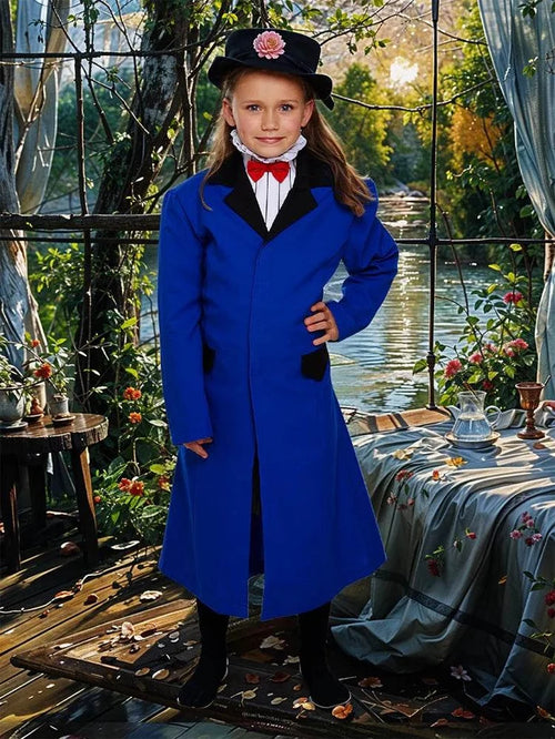3 Piece Girls Victorian Nanny Dress Up Costume Set - thefancydress.co.uk