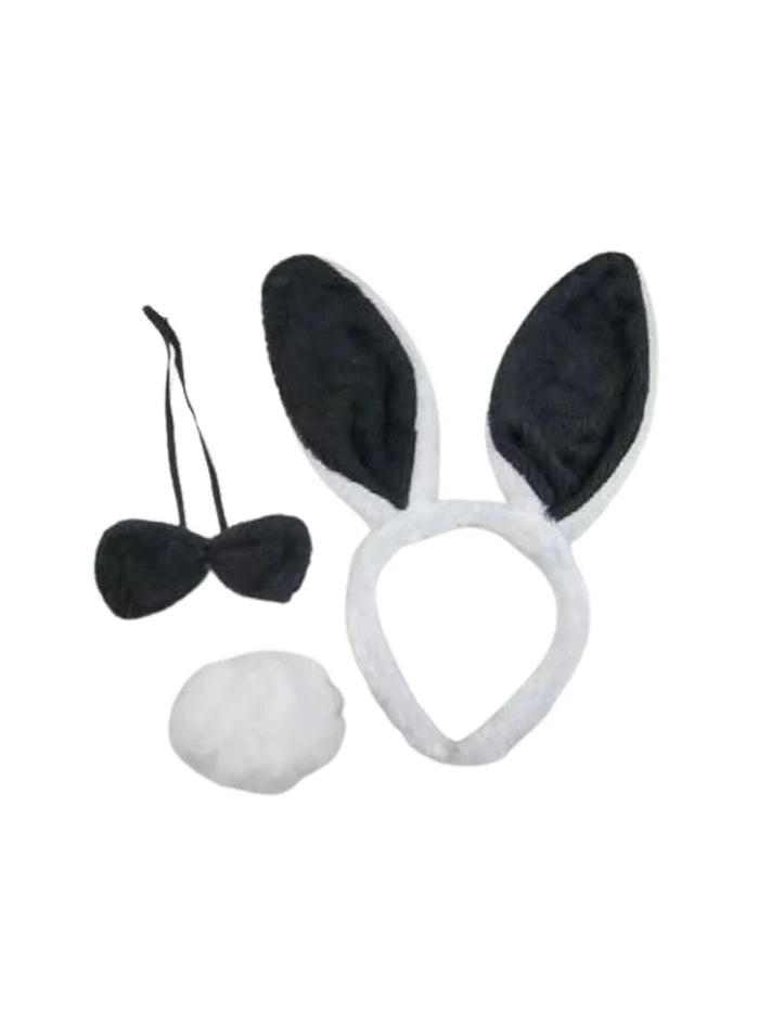 3 Piece White Black Bunny Set