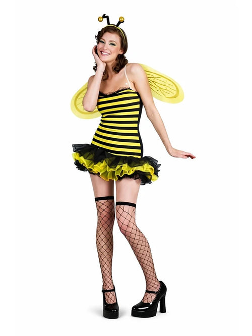 3PC Women’s Honey Bee Costume Set – Dress, Wings & Headpiece