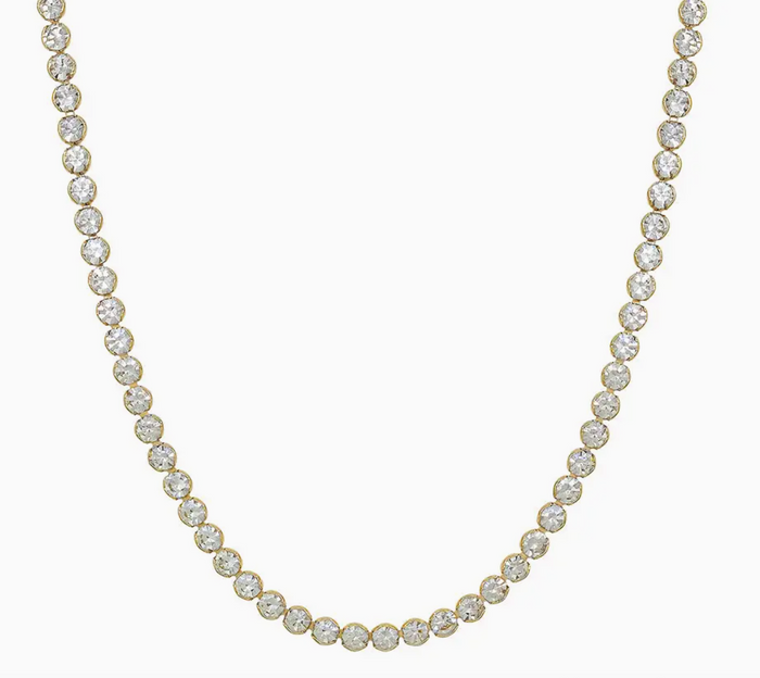 4mm Gold Crystal Necklace 16"-18" Necklace