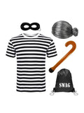 5 Pcs Burglar Gangster Grandma Costume Set - thefancydress.co.uk