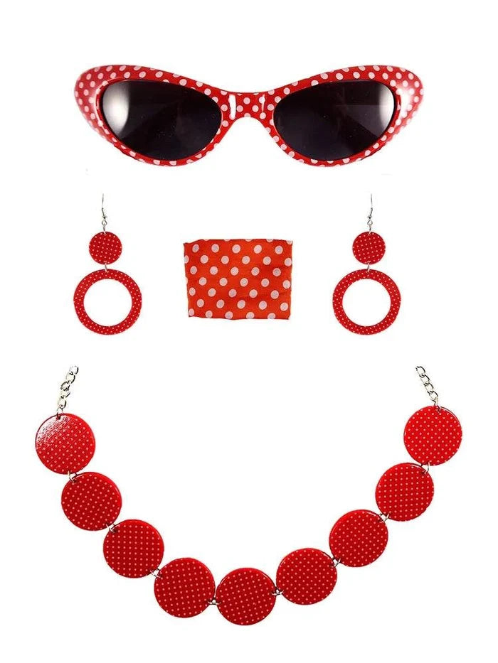 5Pc Women's Sexy 50s Party Accessories Set - thefancydress.co.uk
