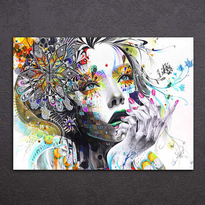 Abstract Beautiful Girl Wall Art Decor Canvas Printing - BlueArtDecor