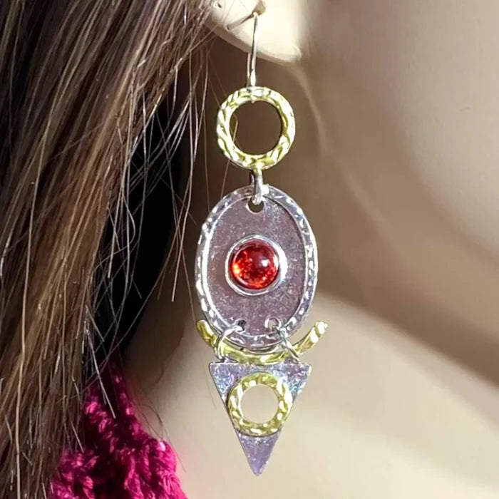 Abstract Mix Meta Dangle Earrings