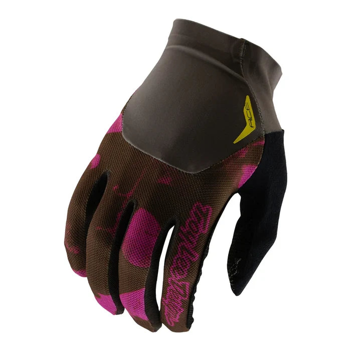 Black and pink glove on a white background