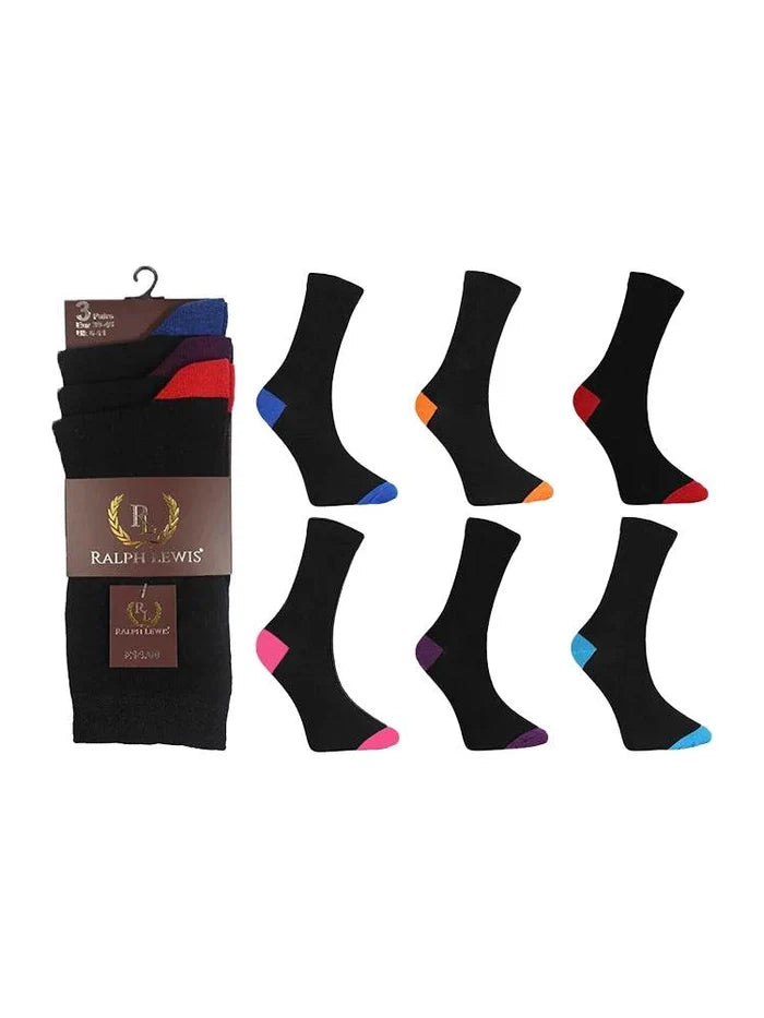Active Star Assorted Colour Heel and Toe Cotton Socks {Assorted Colour} - thefancydress.co.uk