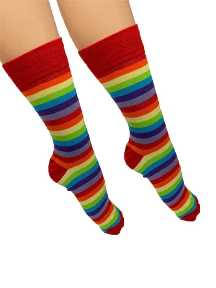 Active Star Men's 12 Pairs Red And Rainbow Ankle High Socks - thefancydress.co.uk