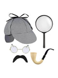 Adult 5-Piece Detective Costume Accessory Set - thefancydress.co.uk
