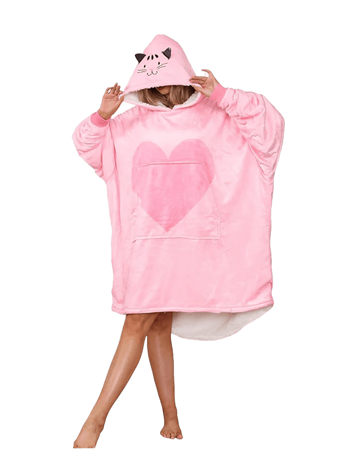 Adult Animal Face Hoodie Blanket - thefancydress.co.uk