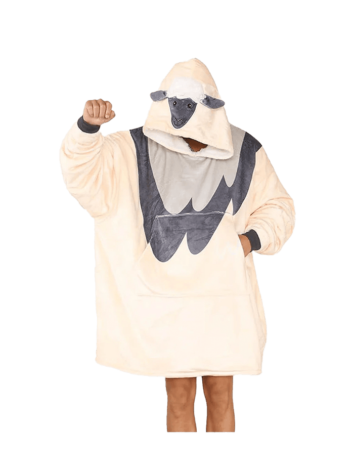Adult Animal Face Hoodie Blanket - thefancydress.co.uk