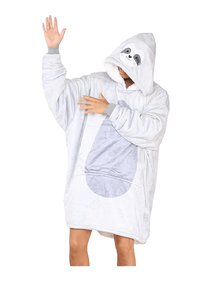 Adult Animal Face Hoodie Blanket - thefancydress.co.uk