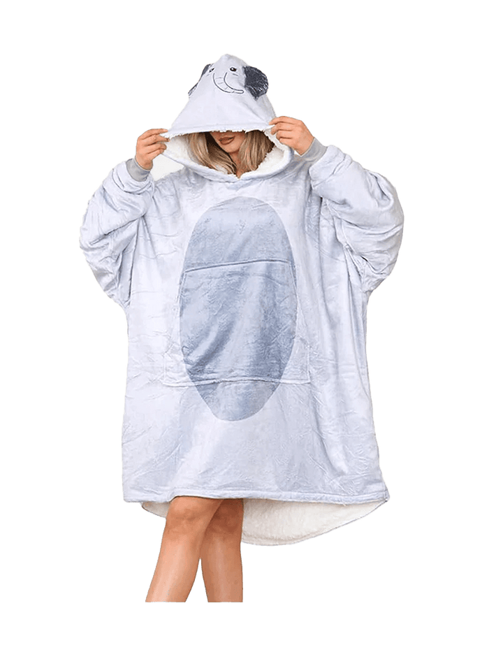Adult Animal Face Hoodie Blanket - thefancydress.co.uk