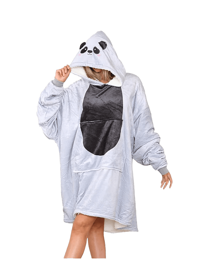 Adult Animal Face Hoodie Blanket - thefancydress.co.uk