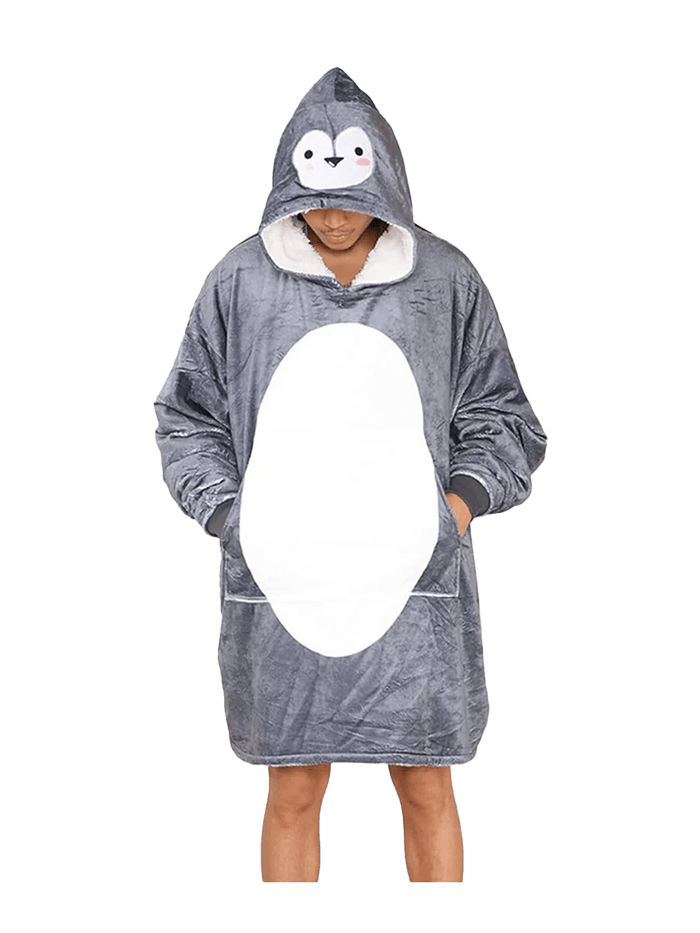 Adult Animal Face Hoodie Blanket - thefancydress.co.uk
