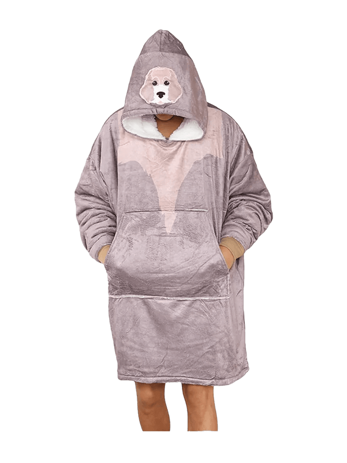 Adult Animal Face Hoodie Blanket - thefancydress.co.uk