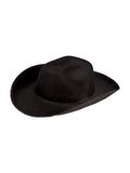 Adult Black Western Felt Cowboy Hat - thefancydress.co.uk