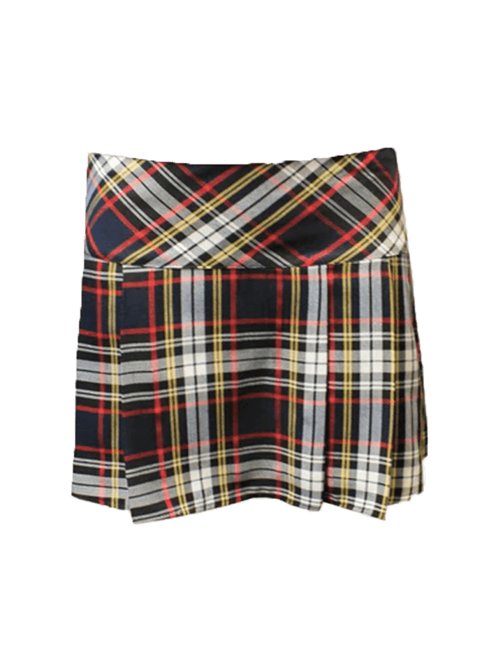 Adult Box Pleated Tartan Skirt (14 Inches) - thefancydress.co.uk