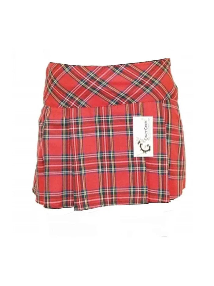 Adult Box Pleated Tartan Skirt (14 Inches) - thefancydress.co.uk