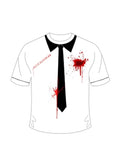 Adult Halloween Bleeding Bullet Scar Printed T-Shirt (Small) - thefancydress.co.uk