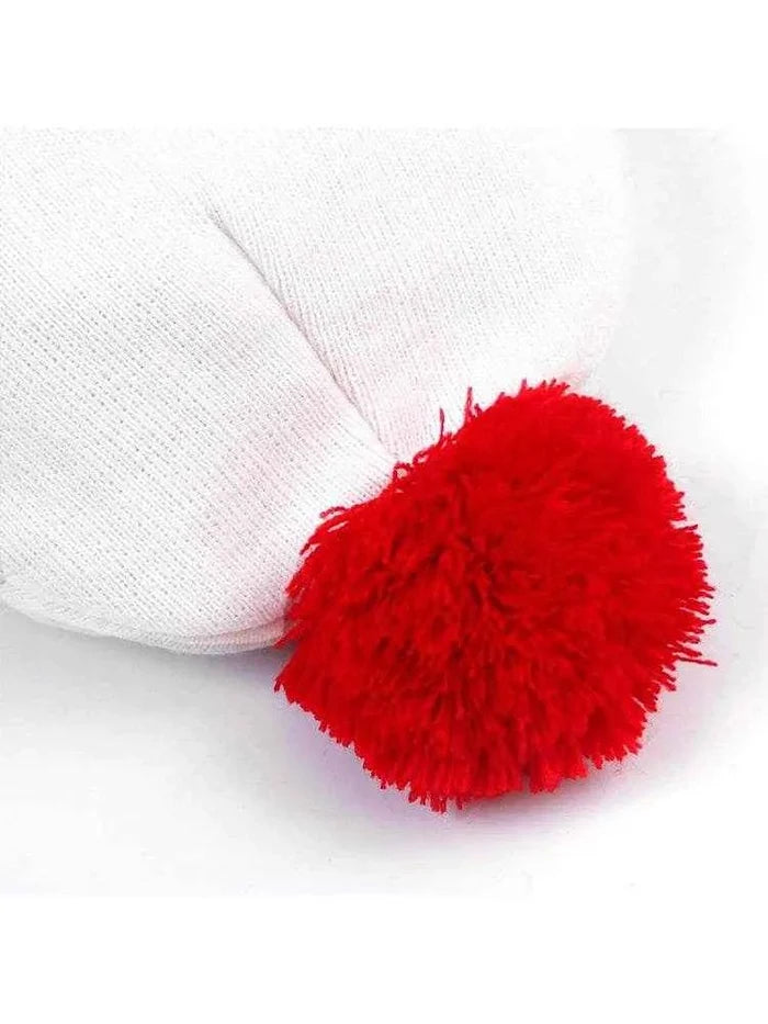 Adult Knitted Red White Hat