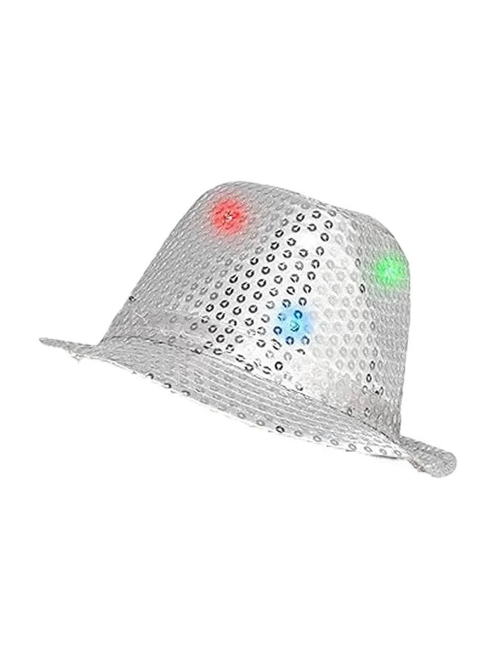 Adult LED Light Up Dance Party Sequin Trilby Hats - thefancydress.co.uk