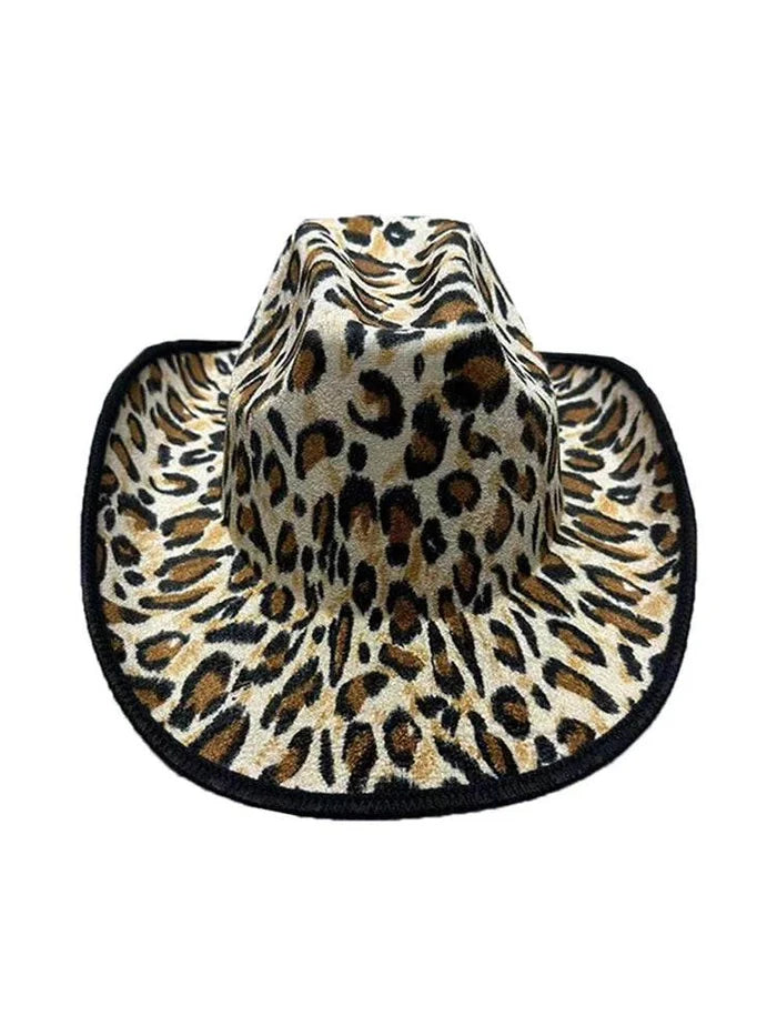 Adult Leopard Print Cowboy Hat Western Head wear - thefancydress.co.uk