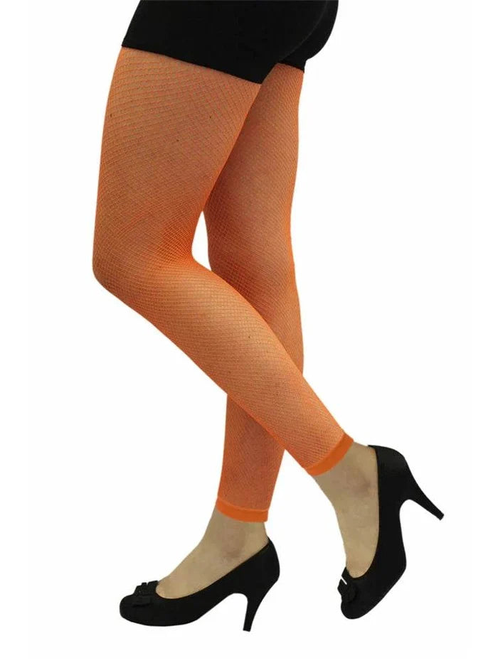 Adult Neon Fishnet Footless Tights - thefancydress.co.uk