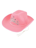 Adult Pink Cowboy Hat With Crown Tiara - thefancydress.co.uk