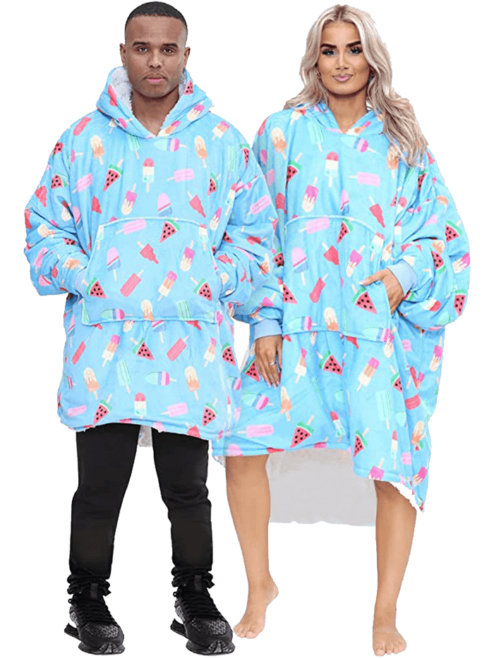 Adult Printed Hoodie Blankets - thefancydress.co.uk