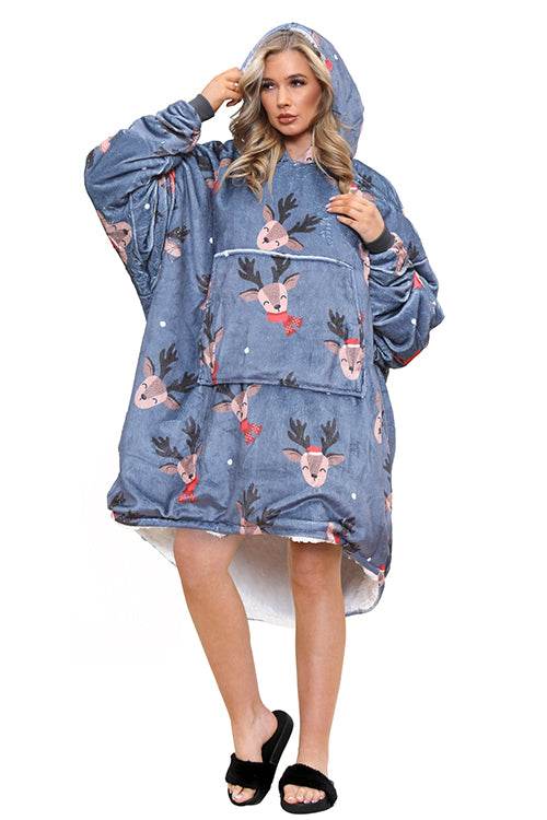 Adult Printed Hoodie Blankets - thefancydress.co.uk
