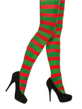 Adult Red and White Stripe Tights - thefancydress.co.uk