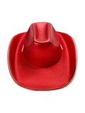 Adult Shiny Western Style Rolled Brim Cowboy Hat - thefancydress.co.uk