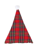 Adult Tartan Christmas Santa Hat - thefancydress.co.uk