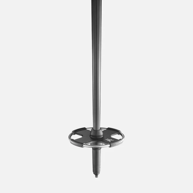 Ski pole basket with a threaded shaft on a white background