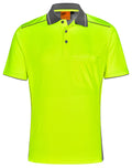 AIW Unisex Hi Vis Bamboo Charcoal Vented Polo