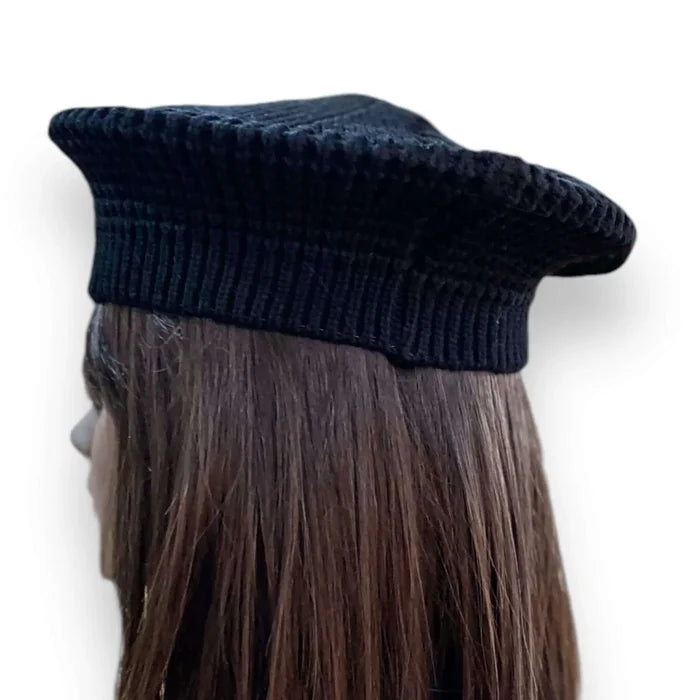 all season slouchy crochet knit beret tall crown adjustable fit dreadlock friendly in beige gray or white acrylic streetwear headwear
