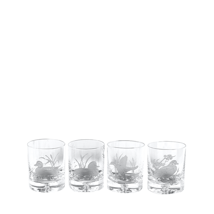 Julie Wear American Ducks Rocks Glasses, Set of 4