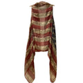 USA Flag Lightweight Kimono Vest featuring a vintage patriotic print in a modern sleeveless design.