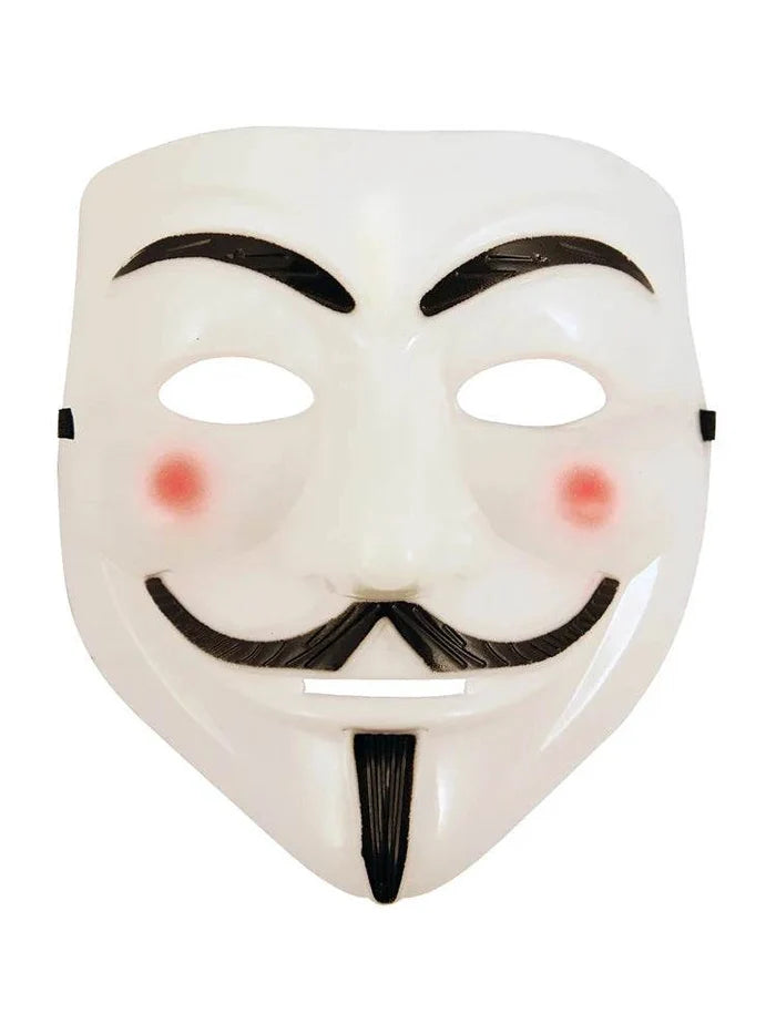 Anonymous Hacker-Vendetta Joker Masquerade Light-Up Face Masks - thefancydress.co.uk
